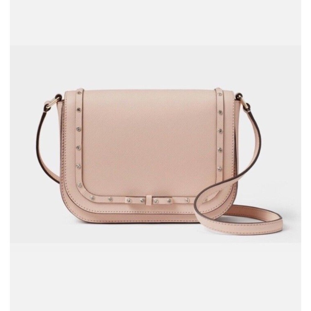 Kate Spade New York Laurel Way Jeweled Large Carsen Crossbody in Warm Vellum NEW